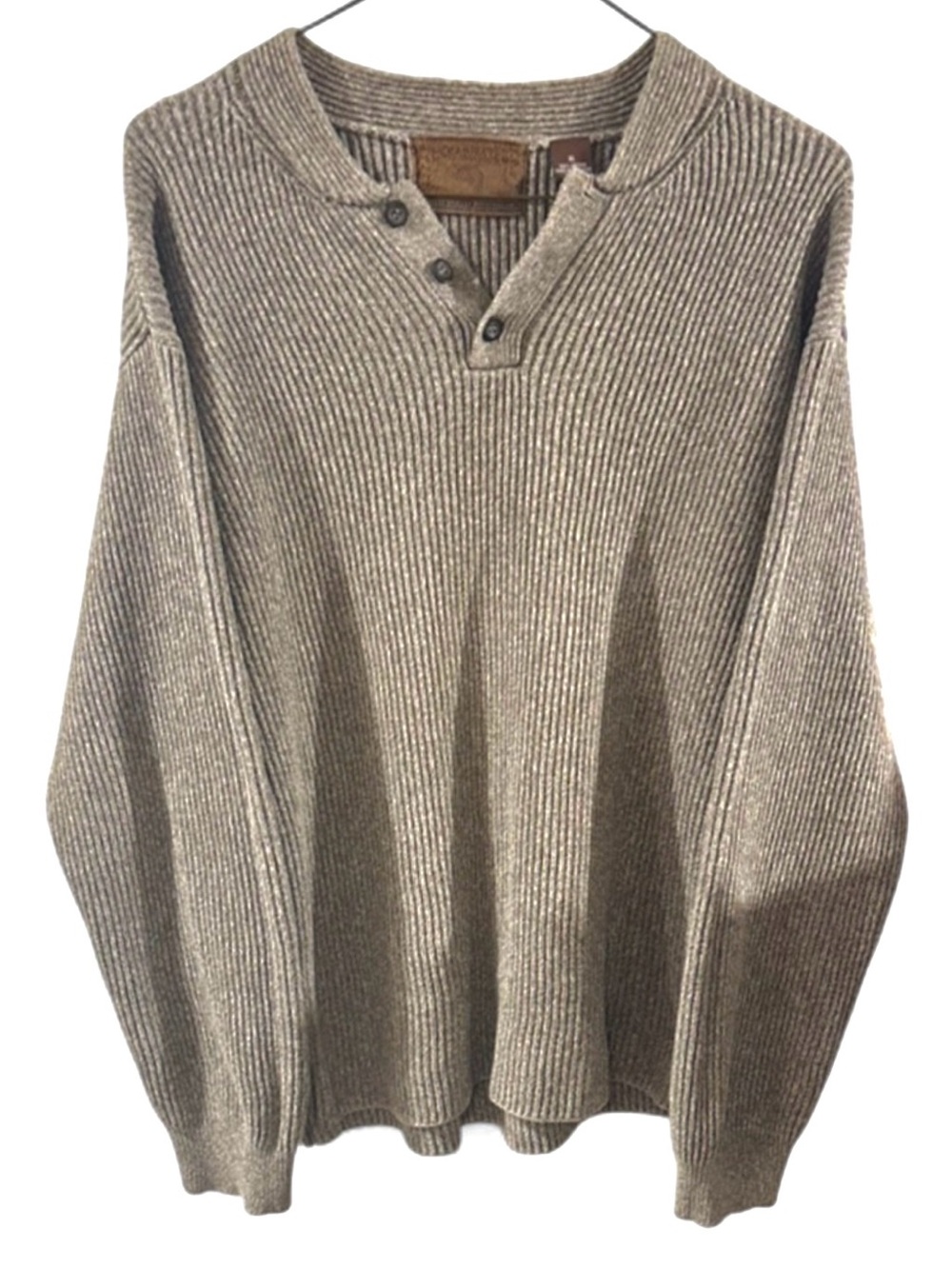 Vintage Ribbed Henley Knit Sweater Size Men’s XL
